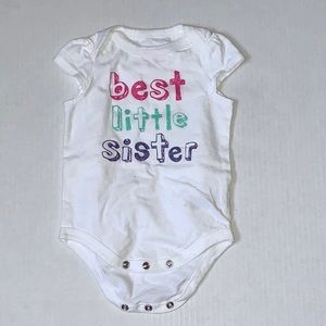 NWOT Best Little Sister Newborn Baby Girl Onesie - Summer Outfit - Size NB
